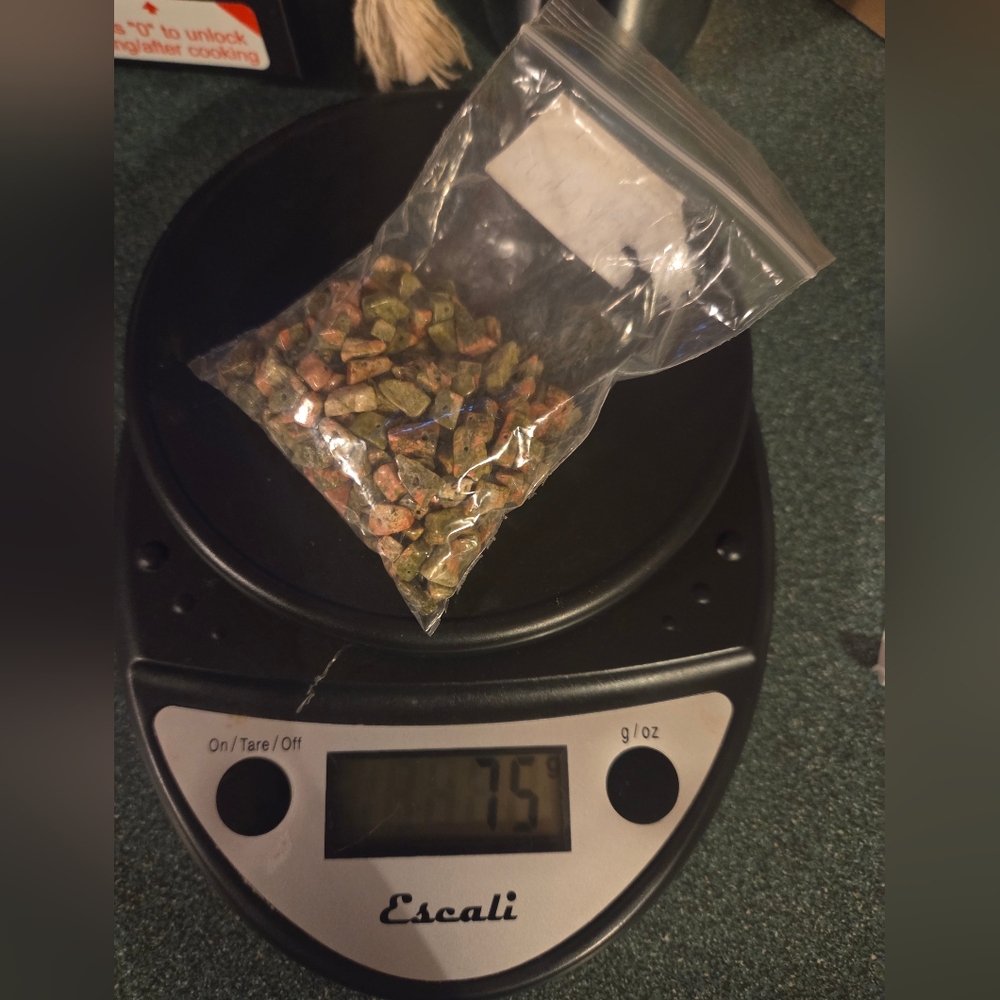 76g Polished & Drilled Unakite Chip Beads